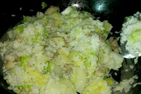 大白菜雞肉燜飯的做法图解3