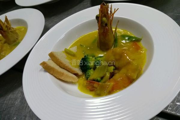 咖喱大明虾的做法图解2
