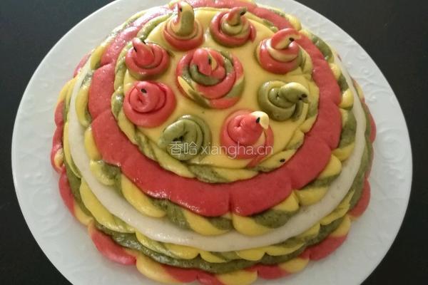 蒸生日花糕的做法图解15