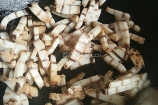 蒜苔炒腊肉的做法图解3