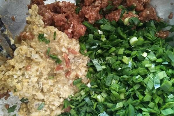 韭菜河蚌馅肉饼的做法图解6