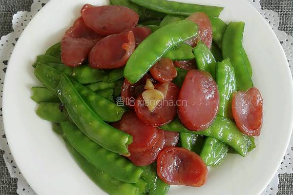荷兰豆炒腊肠的做法图解9