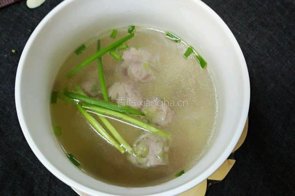 氽白菜肉丸的做法图解5