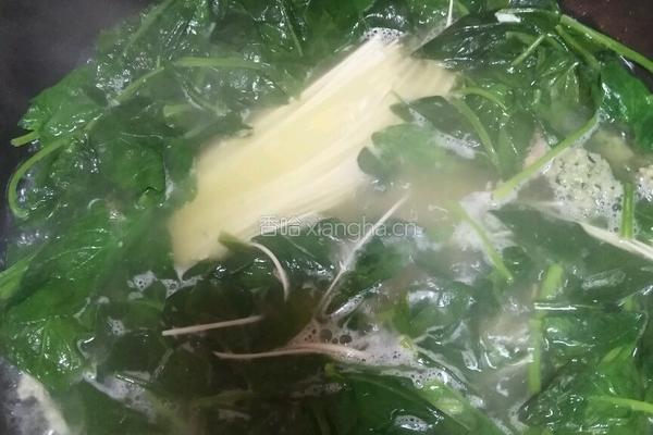 菠菜鸡蛋虾米面条的做法图解8