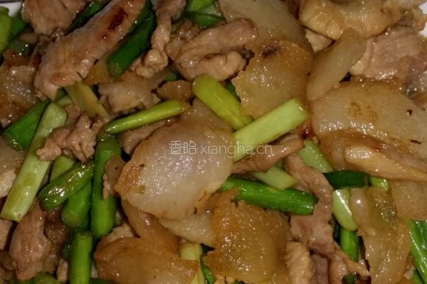 蒜苔炒腿肉的做法图解6