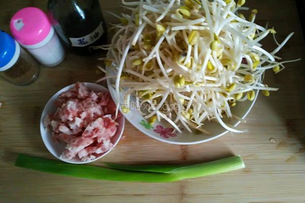 肉末豆芽菜的做法图解1