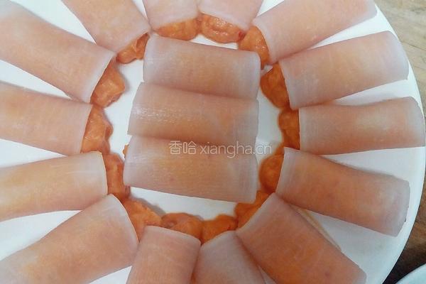 鱼肉萝卜卷的做法图解12