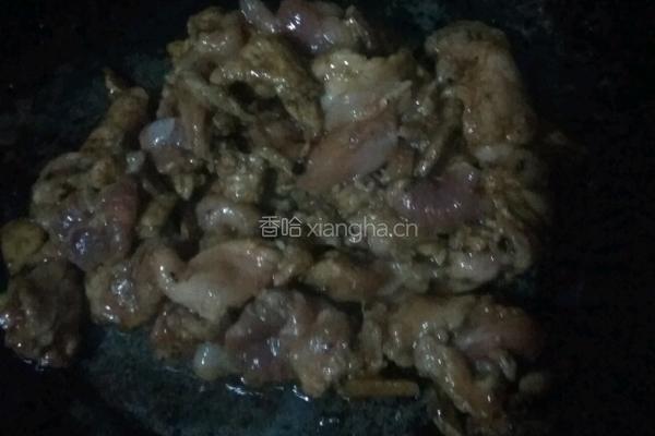 肉片炒油菜的做法图解4