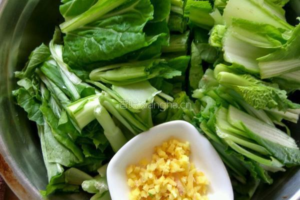 肉末小白菜的做法图解2