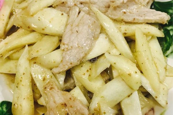 孜然茭白炒肉片的做法图解6