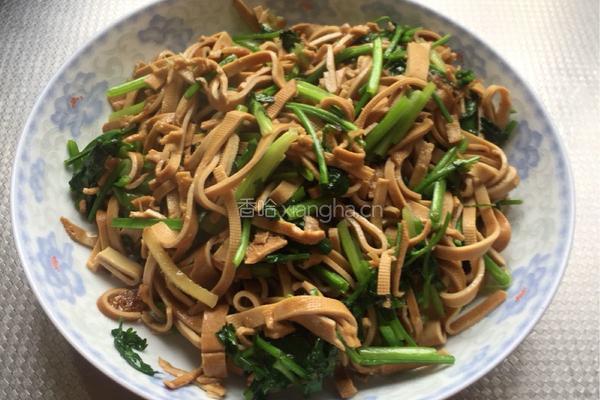 豆腐皮炒香菜的做法图解8