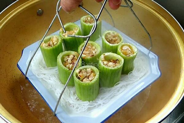 蒜蓉丝瓜蒸粉丝的做法图解12