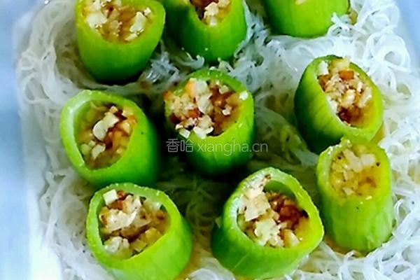 蒜蓉丝瓜蒸粉丝的做法图解13