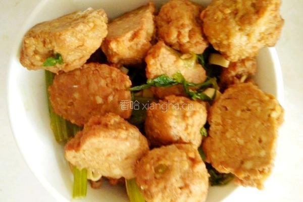 丸子菜煲饭的做法图解2