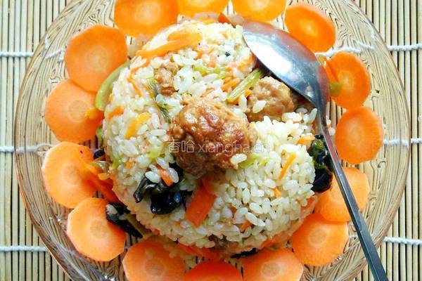 丸子菜煲饭的做法图解8