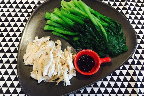 白灼鸡丝菜心的做法图解6