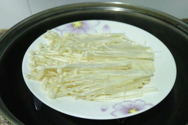 葱油蒸金针菇的做法图解2