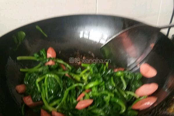 菠菜火腿肠的做法图解6
