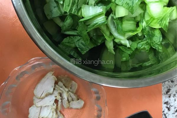 炸肉炒油菜的做法图解1