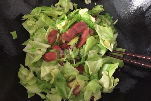 蔬菜火腿炒面片的做法图解8