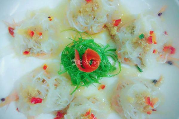 蒜茸粉丝开边虾的做法图解4