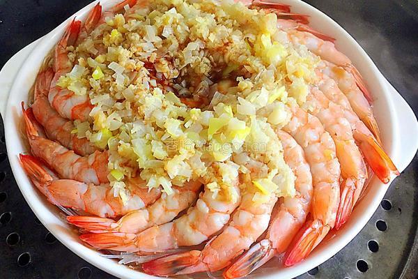 蒜蓉粉丝蒸大虾的做法图解10