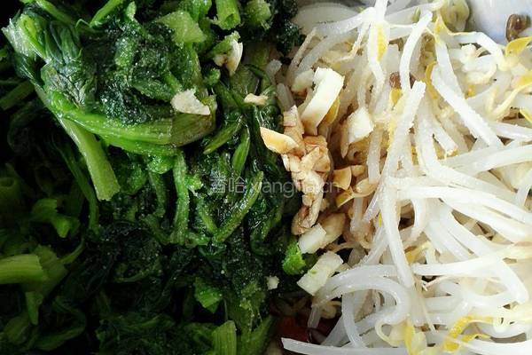 凉拌菠菜豆芽的做法图解5