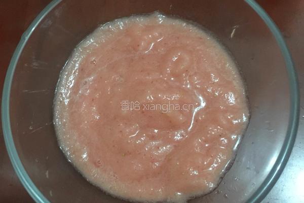 苹果草莓泥拌米粉的做法图解2