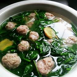 豌豆尖丸子汤的做法[图]