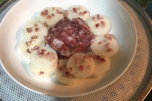 淮山蒸腊肠的做法图解5
