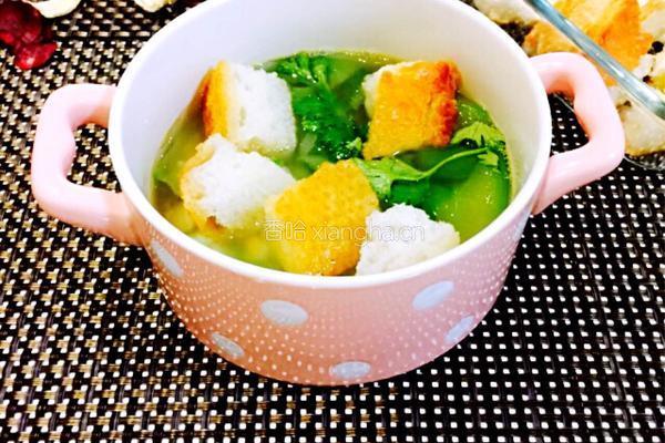 咸蛋丝瓜汤配法棍的做法图解10