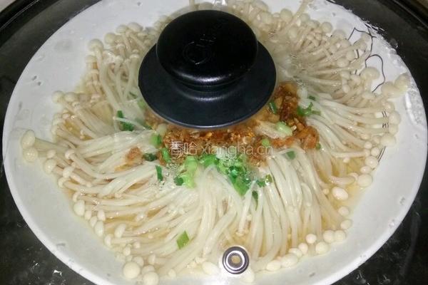 蒜蓉清蒸金针菇的做法图解8