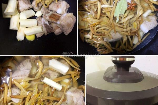 黄花菜山药排骨汤的做法图解3
