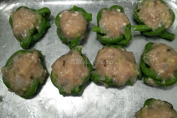 豇豆煎酿肉的做法图解3