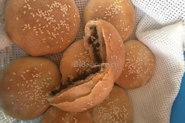 梅干菜和肉松芝麻饼的做法图解20