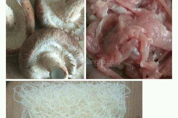 香菇肉丝米粉的做法图解1