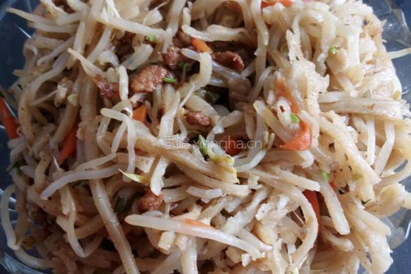 豆芽肉丝焖饼的做法图解8