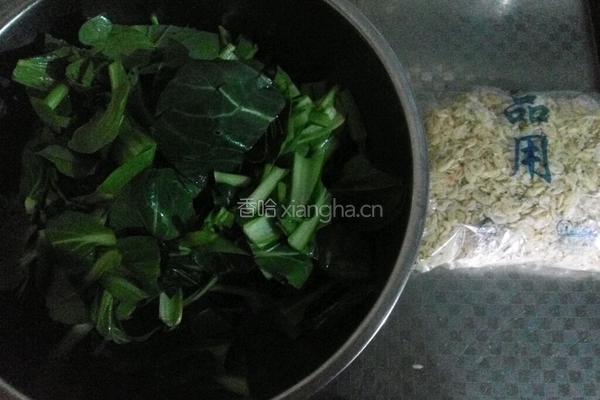 油菜虾皮的做法图解2