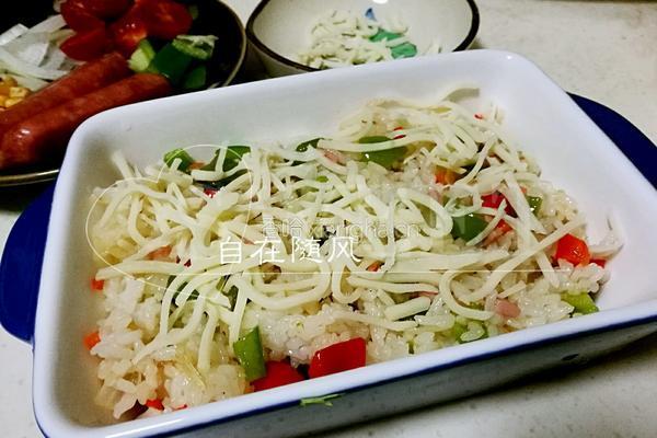 香肠芝士焗饭的做法图解3