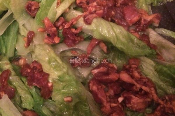 瘦肉炒生菜的做法图解3