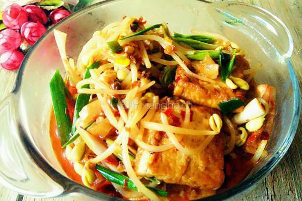 豆芽烩豆腐的做法图解13
