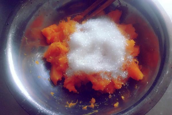 南瓜蜜豆面包的做法图解2