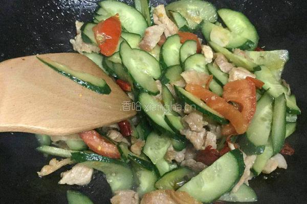黄瓜炒肉的做法图解8