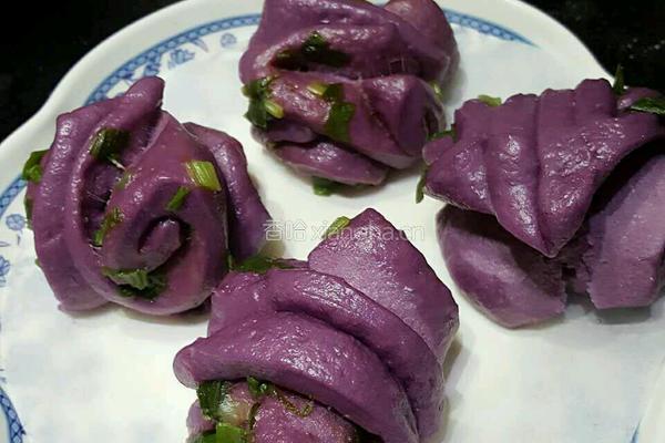 紫薯花卷的做法图解4