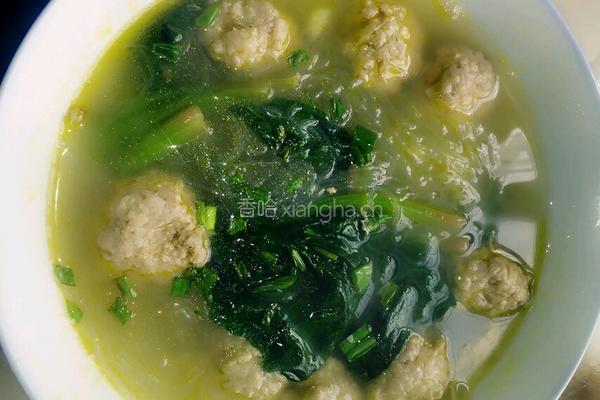 肉丸菠菜粉丝汤