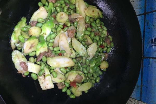 家常毛豆娃娃菜的做法图解4