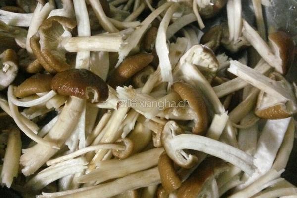 鲜茶树菇炒肉的做法图解2
