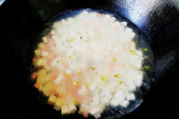 青菜豆腐羹的做法图解4