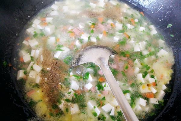 青菜豆腐羹的做法图解10
