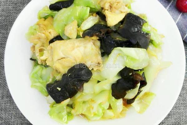 甘蓝木耳炒鸡蛋的做法图解10
